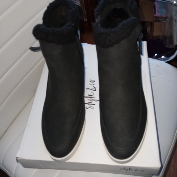 STYLE & CO Dannieep hidden Wedge Black Booties Boots sz 9 NEW - Picture 5 of 7